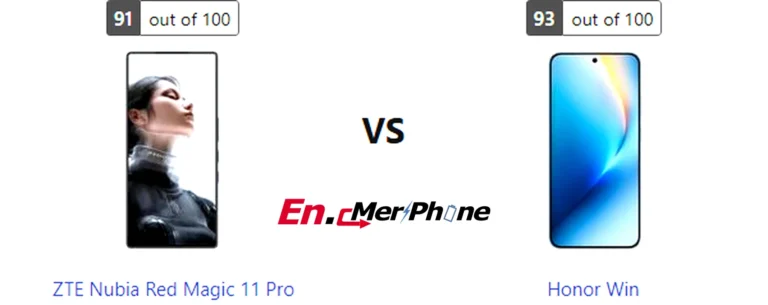 Outdoor screen visibility test showing ZTE Nubia Red Magic 11 Pro next to Honor Win