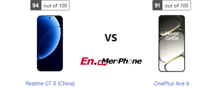 UI interface screenshot comparison of Realme GT 8 (China) vs OnePlus Ace 6