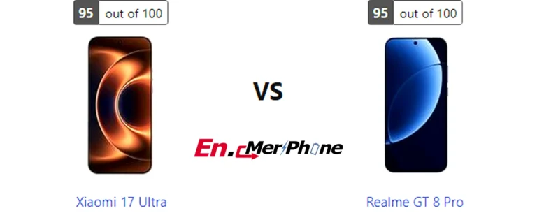 Back panel design comparison showing camera modules of Xiaomi 17 Ultra vs Realme GT 8 Pro