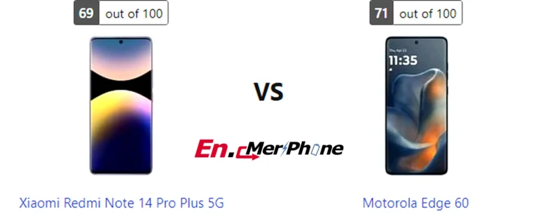 Size and thickness comparison between Xiaomi Redmi Note 14 Pro Plus 5G and Motorola Edge 60