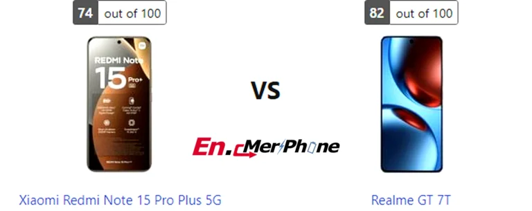 Geekbench performance benchmark chart for Xiaomi Redmi Note 15 Pro Plus 5G and Realme GT 7T