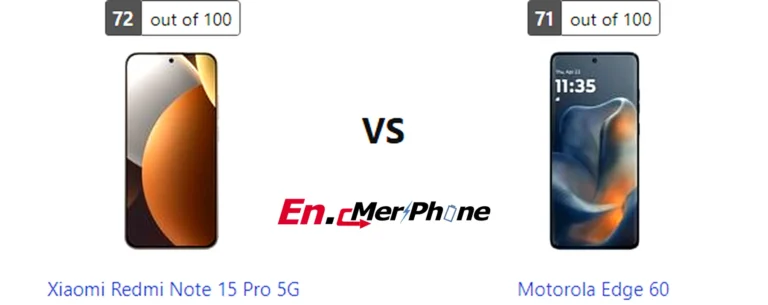 Display bezel and screen-to-body ratio comparison of Xiaomi Redmi Note 15 Pro 5G vs Motorola Edge 60