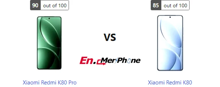 Side-by-side comparison image of Xiaomi Redmi K80 Pro and Xiaomi Redmi K80 front display