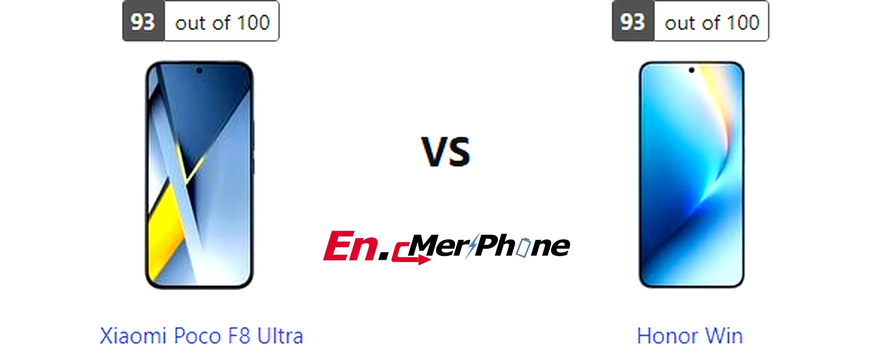 Size and thickness comparison between Xiaomi Poco F8 Ultra and Honor Win