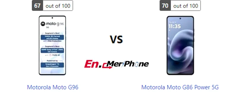UI interface screenshot comparison of Motorola Moto G96 vs Motorola Moto G86 Power 5G