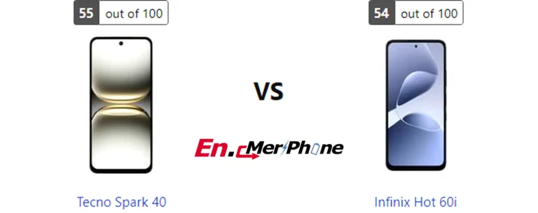 Back panel design comparison showing camera modules of Tecno Spark 40 vs Infinix Hot 60i